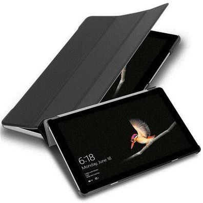 Cadorabo Tablet Hülle kompatibel mit Microsoft Surface GO in SATIN Schwarz - Ultra...