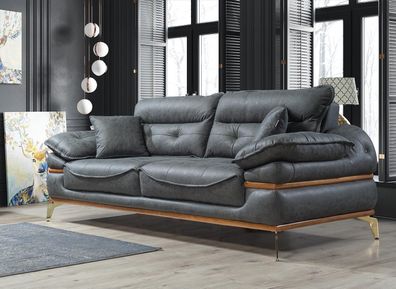 Modernes graues Sofa im Wohnzimmer Exklusives 3-Sitzer-Sofa