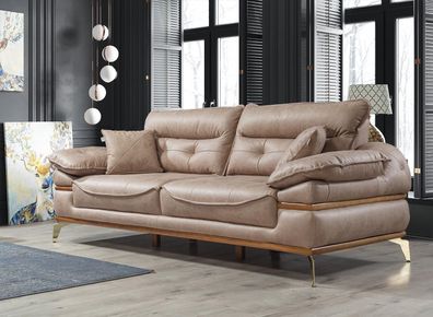 Modernes braunes Sofa im Wohnzimmer Exklusives 3 Sitzer Sofa