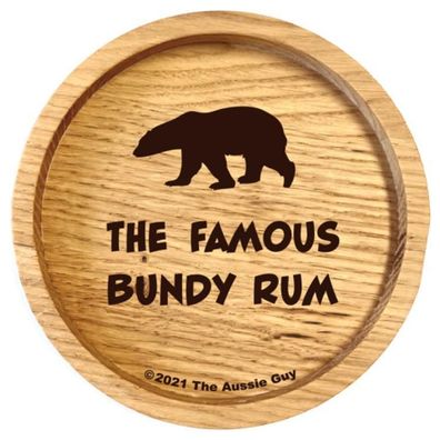 holzpost Untersetzer aus Eiche 'The Famous Bundy Rum' 1 St
