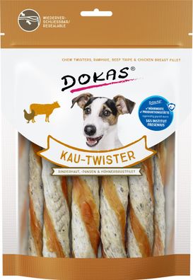 DOKAS - Kau-Twister Rinderhaut mit Pansen & Hühnerbrust (9 x 200g)