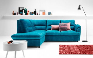 Sofa Eckgarnitur Ecksofa L Form Stoffsofa Couch Blau Polstersofa Sitz