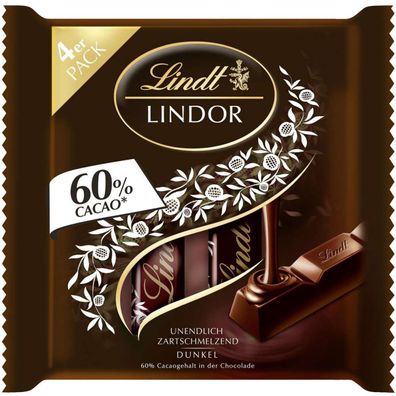 Lindt Lindor Stick Multipack Edelbitter Schokolade mit Füllung 100g