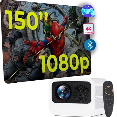 Beamer, 5G WiFi Bluetooth 12000 Lumen 1080P Full HD / 4K Video