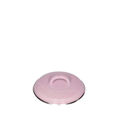 Riess Classic Pastell Deckel mit Chromrand Ø12 cm Emaille Rosa