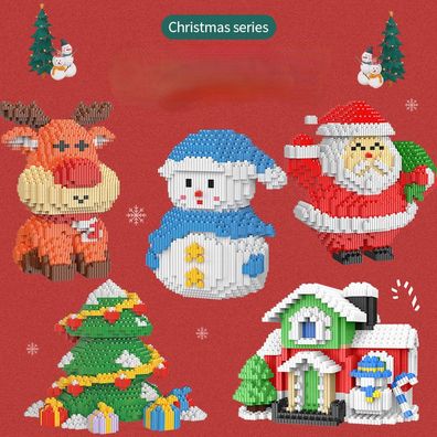 Weihnachten Schneemann Bausteine Teenager Bauklötze Puzzlespiel Santa Claus Ornamente