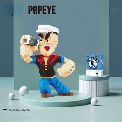 Popeye spinach Bausteine Ziegel Teenager DIY Bauklötze Puzzlespiel Ornamente Geschenk
