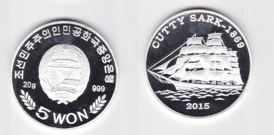 5 Won Silber Münze Korea Cutty Sark 1869 PP 2015 (127135)