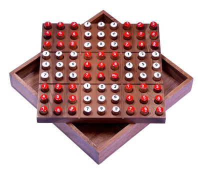 Sudoku mit Zahlensteckern - Spielfeld 18 x 18 cm - Steckspiel - Brettspiel
