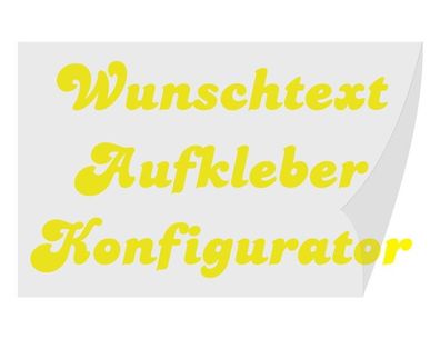 Wunschtext Aufkleber variable Größen Schriftarten Farbe nach Wunsch gestalten