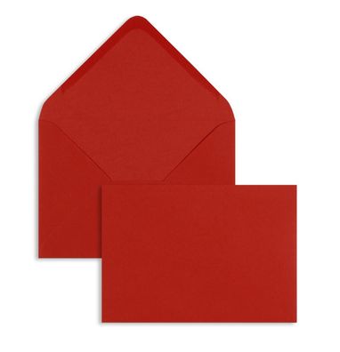 Farbige Briefumschläge - Rot 114 x 162 mm (DIN C6) | 100 g/ qm Offset | Ohne Fenst...
