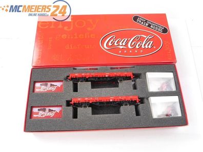 Lemke H0 LC 21012 Coca-Cola-Set 2x Flachwagen + 2x Container + 2x Container E585b