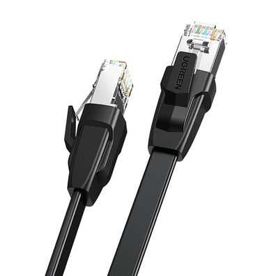 Ugreen 1m LAN Ethernet Cat.8 U / FTP Kabel flach Netzwerkkabel LAN Kabel Schwarz ...