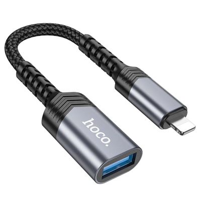 HOCO Adapter iPhone-Anschluss 8-polig (männlich) auf USB (weiblich) 3.0 UA24 schwarz