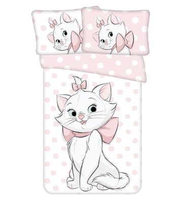 Disney Baby Kinder Bettwäsche Marie Cat Weiß Katze Kätzchen Aristocats Rosa Punk