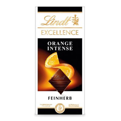 Lindt Excellence Orange mit zarte Orangenstückchen und Mandeln 100g