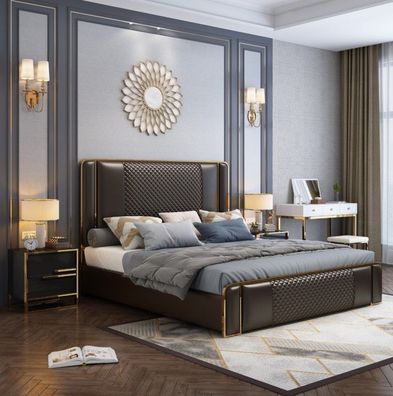 Bett Doppelbett Betten Möbel Einrichtung Schlafzimmer Luxus Design