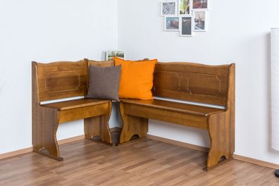 Eckbank Kiefer massiv Vollholz Eichefarben Rusikal Junco 243 - Abmessungen: 84 x