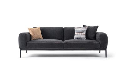 Sofa 3 Sitzer Couch Dreisitzer Grau Stoffsofa Stoff Modern Polstersofa