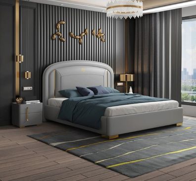 Doppelbett Bett Holz Design Luxus Möbel Polsterbett Designbett Betten