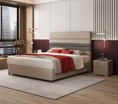 Modernes Design Bett 180x200 Kunstleder Betten Doppel Schlaf Zimmer Hotel