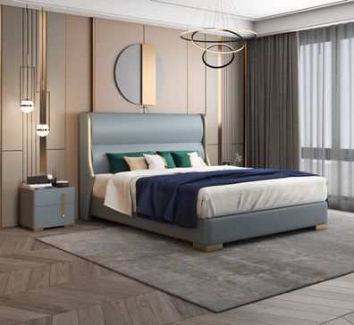 Betten Doppel Schlaf Zimmer Holz 180x200cm Bett Polster Design Luxus