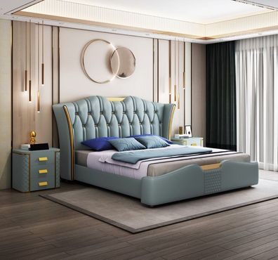 Bett Betten Doppel Hotel Luxus Edelstahl Moderne Designer Schlafzimmer
