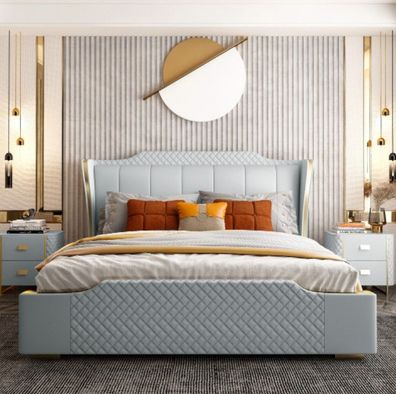 Bett Polster Design Luxus Doppel Hotel Betten Schlafzimmer Kunstleder