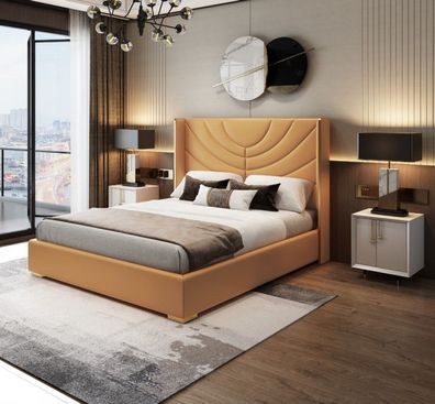 Design Doppelbett Bett 180x200cm Hotel Möbel Luxus Polster Schlafzimmer