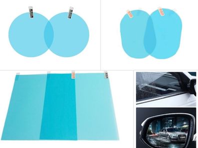 2x Auto Anti-Fog-Folie Regenschutz Rückspiegel Blendschutz Anti-Beschlag