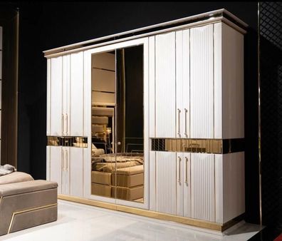 Kleiderschrank weiß Schlafzimmer Material Holz Schrank Luxus Modern