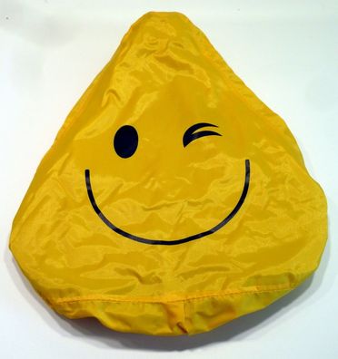 Regenüberzug Smiley gelb Regenchutz Sattelcover Sattelbezug