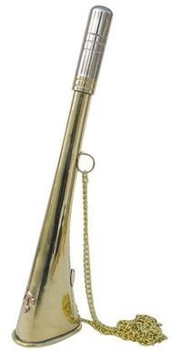 Nebelhorn, Signalhorn, laute Fan Tröte mit Kette, Maritimes Horn Messing 23 cm
