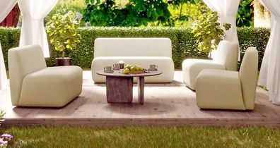CREME Set 3-2-1 Sitzgarnitur Gartenmöbel Luxus Outdoor Lounge 3-1-1 Sitzgruppe