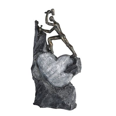 Poly Skulptur "Heart" broncefarben