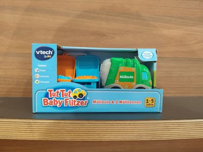 Vtech VT80-187764 Tut Tut Baby Flitzer - Müllauto & 2 Mülltonnen