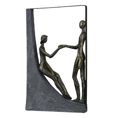 Poly Skulptur "Holding Hands" bronze, Höhe 37 cm, von Gilde
