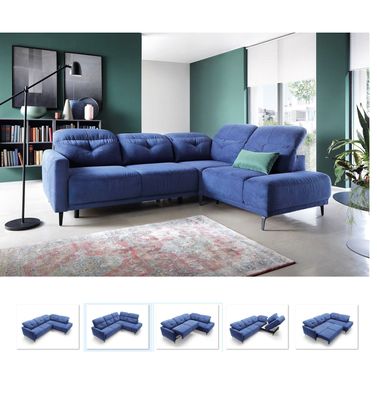 Premium Ecksofa L-FORM STOFF COUCH SOFA Schlafsofa Stauram FARBEN Messeneuheit !