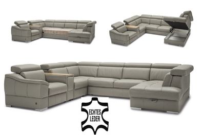 Echtleder Wohnlandschaft Ecksofa U-FORM SESSEL Relaxfunktion FARBEN Premium !