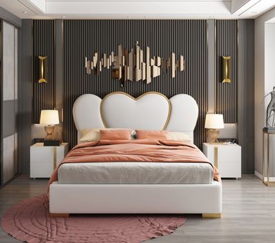 Design Bett Schlafzimmer Doppelbett Hotel Luxus Polster Einrichtung