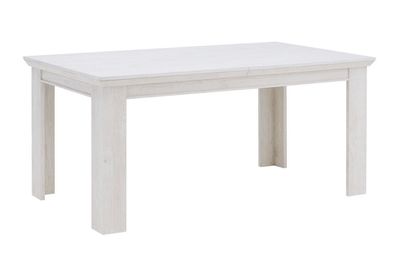 Tisch Kashmir KSMT40, Küchentisch, Esstisch ausziehbar 160-207 cm (Pinie Weiß)