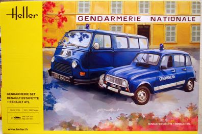 Heller 50325 Renault Estafette + Renault 4 TL Gendarmerie 1:24 Neu 2022