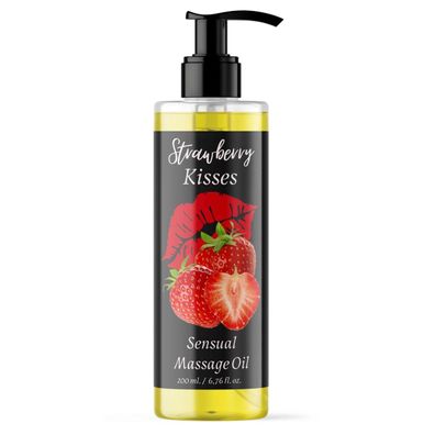 QKnatur Sinnliches Massageöl Strawberry. Verzehrbar. Für alle Körpermassagen 200ml