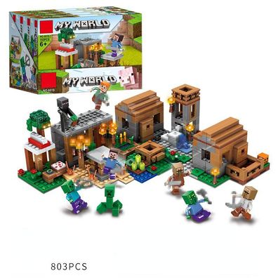 4tlg Minecraft Village DIY Block Puzzlespiel Teenager Denkspiel Bausteine Ornamente