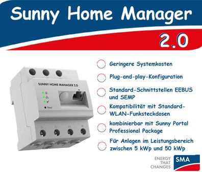 SMA Sunny Home Manager 2.0 Smart Meter für Photovoltaik Wechselrichter HM20