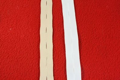 1 Meter Knopflochgummi, Lochgummi, Gummiband, ca.20/25 mm breit , weiß, beige