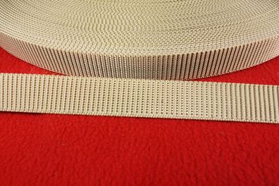 1 Meter Gurtband Taschenband Jalousien-Zugband Polypophen beige, ca..22 mm breit