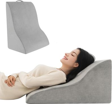 Lesekissen für Bett und Sofa, Venenkissen zum Beine hochlagern, Keilkissen, Grau