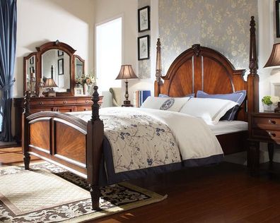 Schlafzimmer Bett Klassisch Neu stilvolles im Modernen braun Holz Luxus
