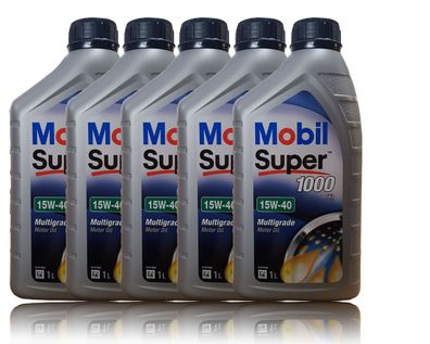 5x1 liter Mobil Super 1000 15W40